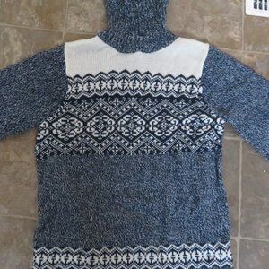 New Woman Design Fair Isle Style Turtleneck SWEATER Small (K67)